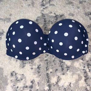 Gilly Hicks Navy Push Em Up Strapless Bra Sz 34D